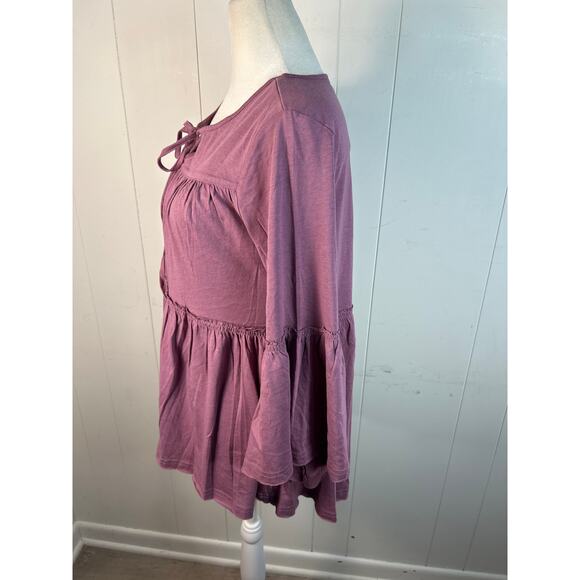 Laurie Felt dusty rose women’s size XXS Boho flared sleeve top - Picture 2 of 6